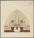 Ontwerptekening van de architect - aandachtwand met spreekgestoelte en orgel
              <br/>
              Beeldbank Stadsarchief, ca 1924